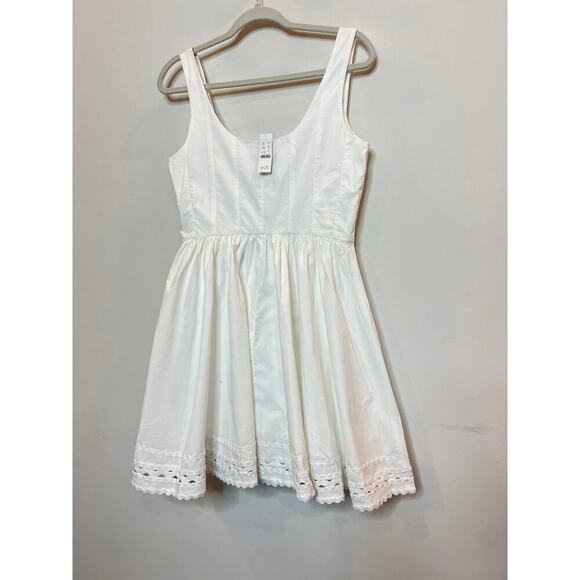J. Crew White Fit-and-flare mini dress with rickrack trim NWT - Picture 3 of 7